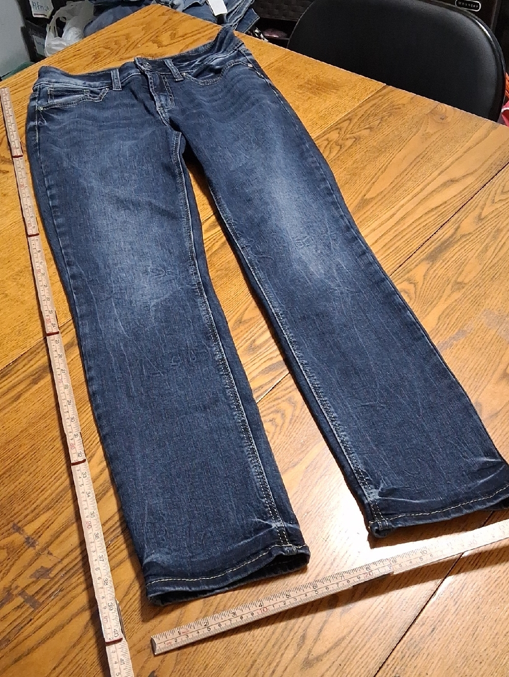 SILVER Jeans Womens  28 X 31 BLUE SUKI STRAIGHT Pants Denim Preowned Used